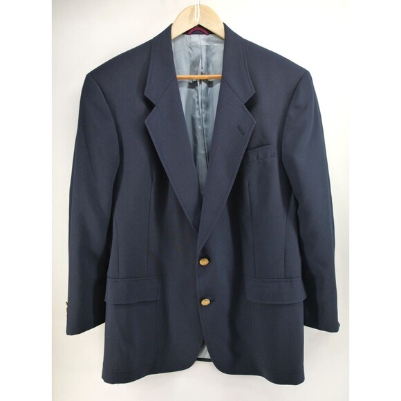 Hart Schaffner & Marx‎ Blazer Jules Jack Nicklaus Gold Buttons Navy Blue 41R - Picture 1 of 12